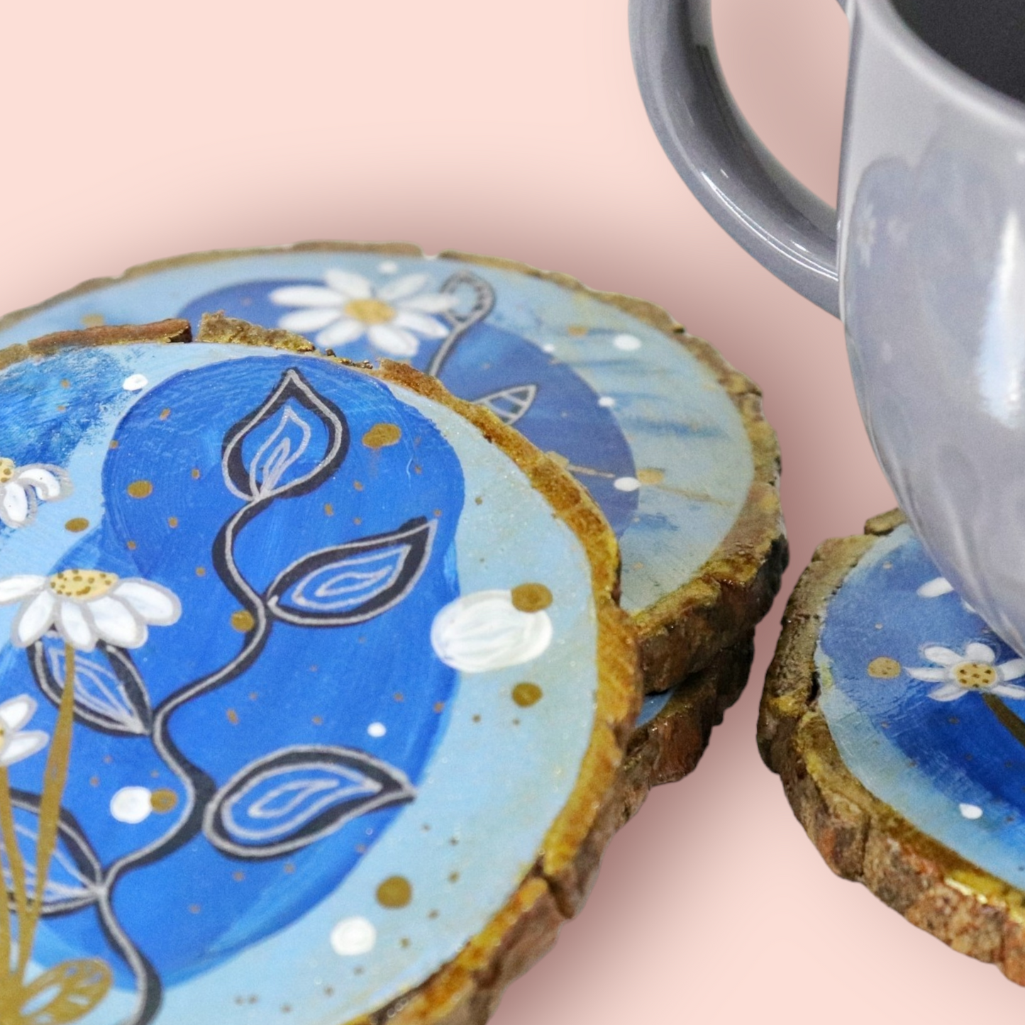 WOODEN HANDPAINTED COASTERS