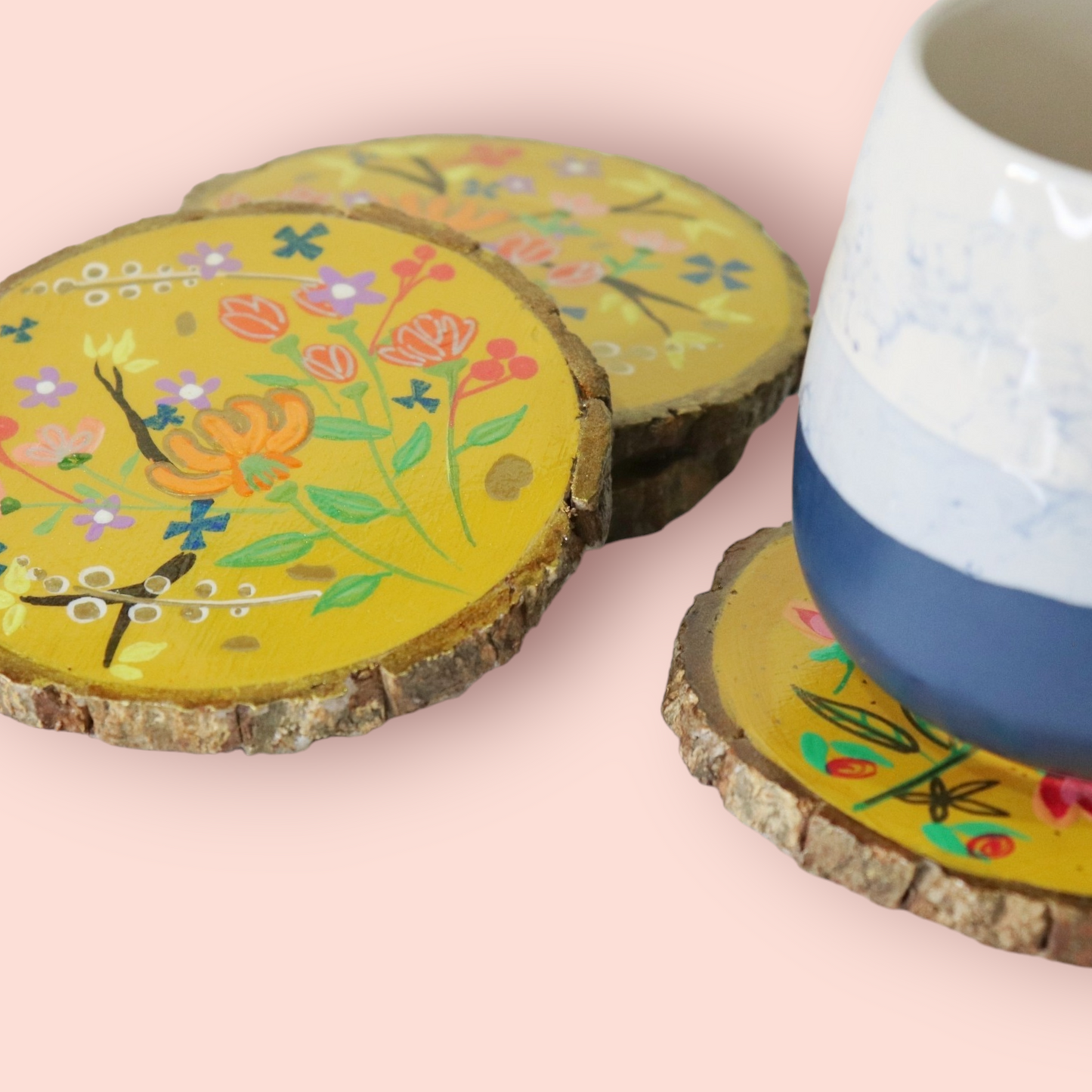 WOODEN HANDPAINTED COASTERS