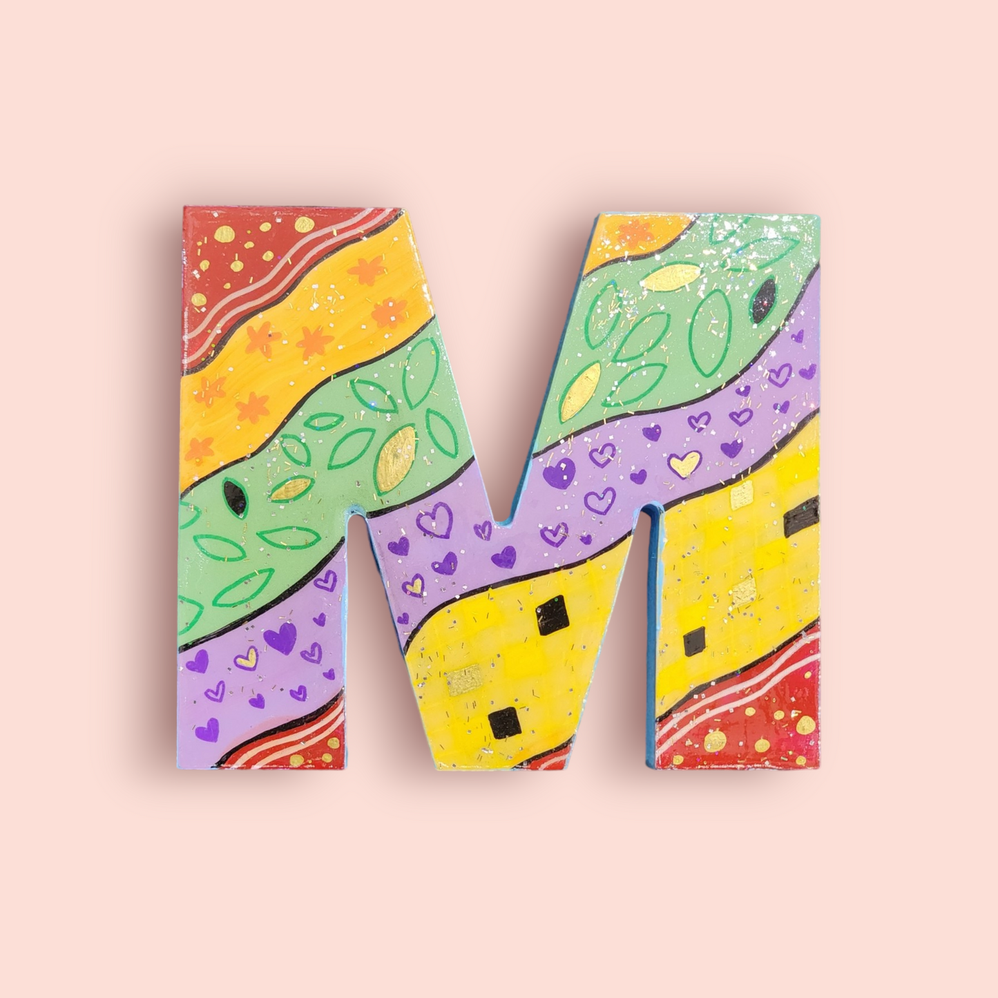 WOODEN PAINTED INITIALS